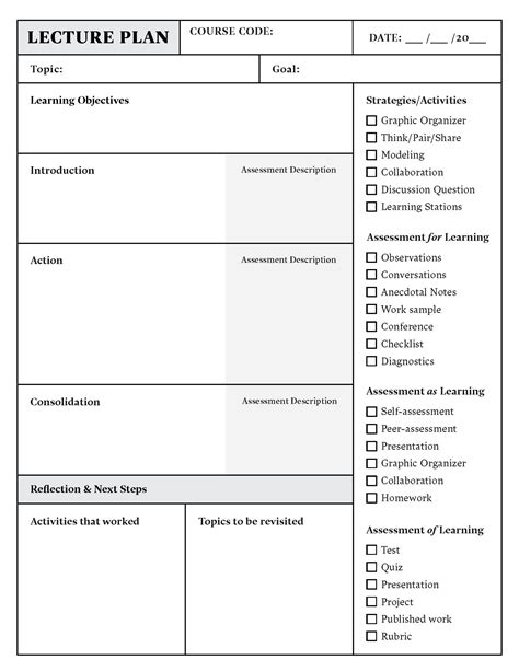 Lesson Plan Template For English Teachers Pdf