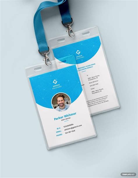 Employee Id Card Template Microsoft Word Vertical - Free Word Template