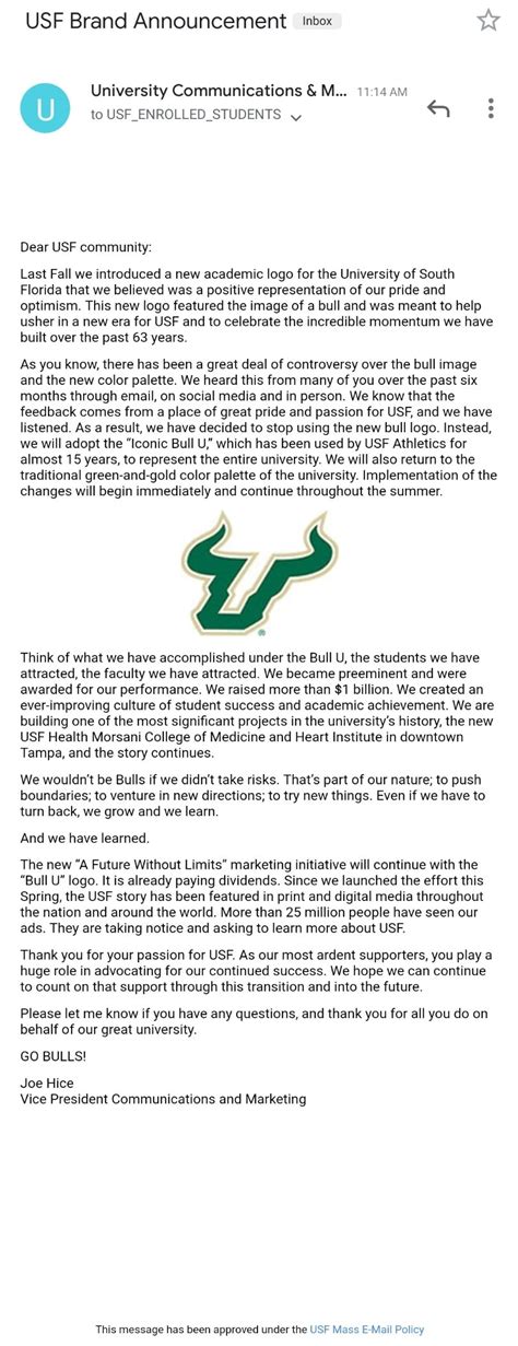 USF officially announcing the new logo is gone! : r/USF