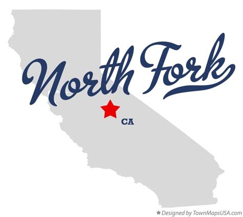 Map of North Fork, CA, California