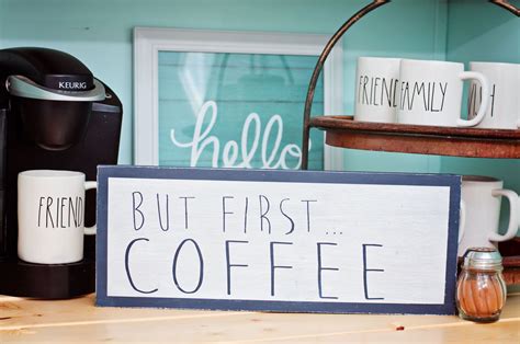 DIY Coffee Bar Sign with Farmhouse Style | Diy coffee bar, Coffee bar ...