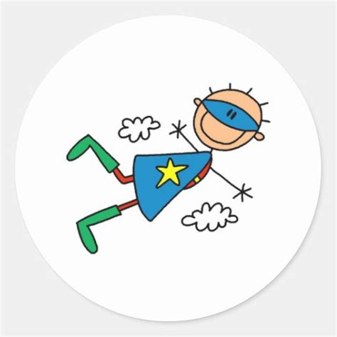 Stick Figure Super Hero Stickers | Zazzle