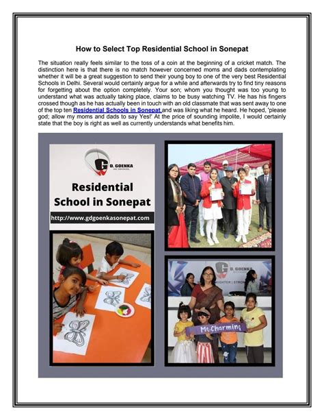 How to Select Top Residential School in Sonepat by Gd Goenka - Issuu