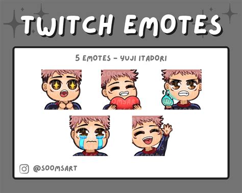 Yuji Itadori Twitch Discord Emote Emotes for Stream Jujutsu - Etsy