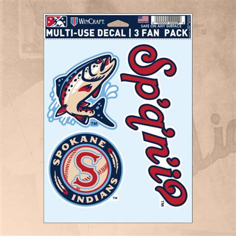 Spokane Indians Logo Decals - 3 Pack