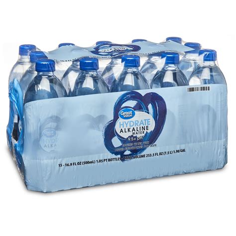 Great Value Hydrate Alkaline Water, 16.9 fl oz, 15 Count - Walmart.com