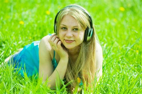 Girl Listening Music in Headphones Stock Photo - Image of headphone, long: 16948682
