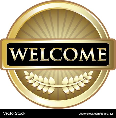 Welcome gold icon Royalty Free Vector Image - VectorStock