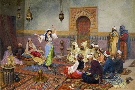 Arab Arabic Music Dance Orientalist Painting By Frederick Bridgman Art – Poster | Canvas Wall ...