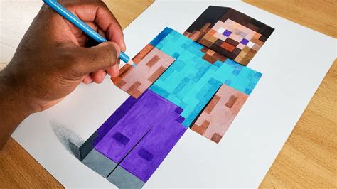 How To Draw Minecraft Steve AC2