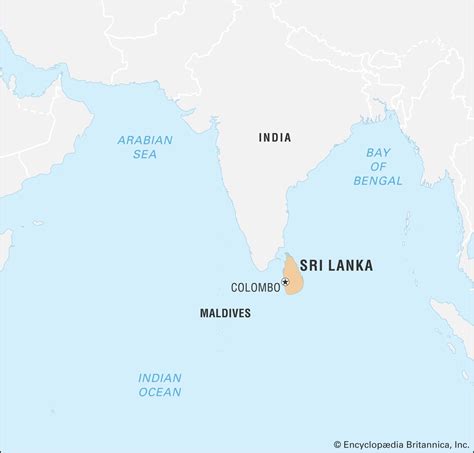 Sri Lanka Neighboring Countries Map - 2024 Winter Solstice