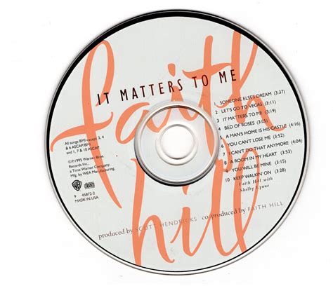 Faith Hill It Matters to Me CD Professionally Cleaned – 1factoryradio