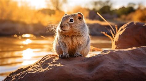 Premium AI Image | Closeup photo of a Gerbil looking in their habitat