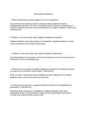 Homeostasis Worksheet.pdf - Homeostasis Worksheet 1. Define homeostasis and what happens if it ...