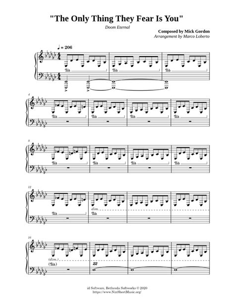 The Only Thing They Fear Is You - Mick Gordon Sheet music for Piano (Solo) | Musescore.com