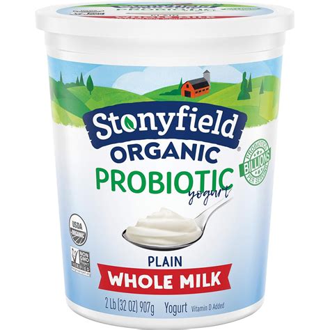 Buy Stonyfield Organic Whole Milk Probiotic Yogurt, Plain, 32 oz ...