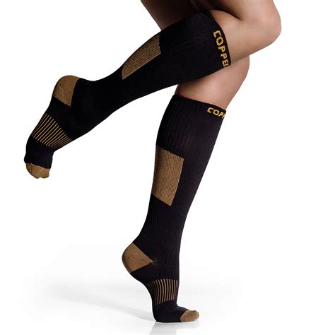 CopperJoint Long Compression Socks for Women and Men - 15-20 mmHg Knee High Copper Infused ...