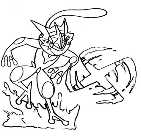 Greninja Coloring Pages of Pokemon - Free Pokemon Coloring Pages