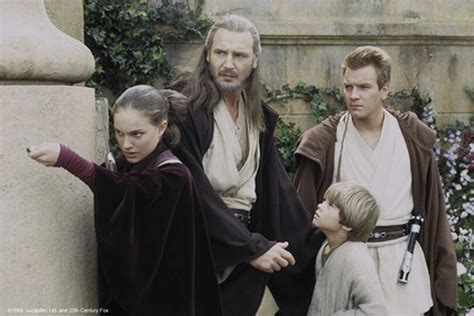 Queen Amidala, Qui-Gon Jinn, Anakin Skywalker and Obi-Wan Kenobi. Photo ...