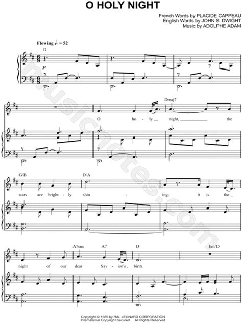 Josh Groban "O Holy Night" Sheet Music in D Major (transposable ...