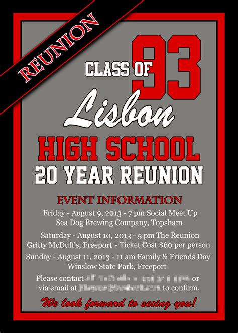 10 20 30 Year Class Reunion Any Year or Color Editable Invitation ...