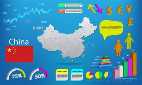 China Map - High Detailed Blue Map with Counties/regions/states of China. China Map Isolated on ...