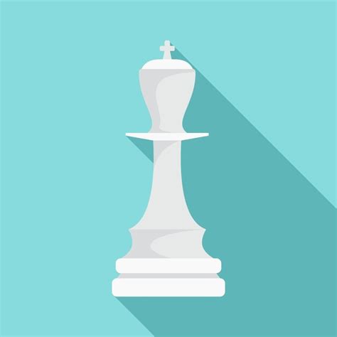 Premium Vector | White chess king icon flat illustration of white chess king vector icon for web ...