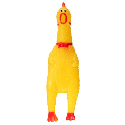 Yellow Screaming Rubber Chicken Pet DogToy Squeaker Stress Relievers Gift | Alexnld.com