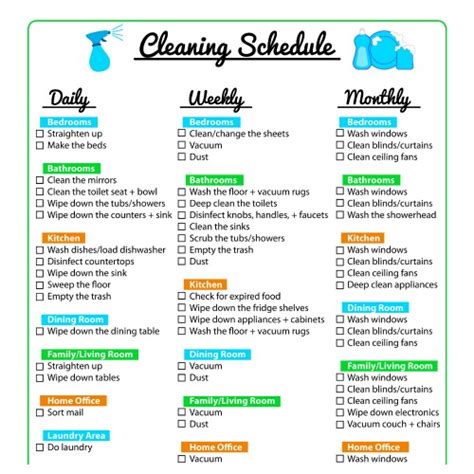 Keep Your Home Clean with a Printable Cleaning Schedule