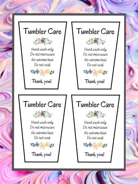 Looking for free printable tumbler care cards? I've got you! I put together 21 cards with free ...