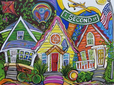 HAPPY ART Pop Art Original. The Neighborhood on Second Street