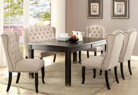 Sania I Antique Black Dining Room Set from Furniture of America | Coleman Furniture