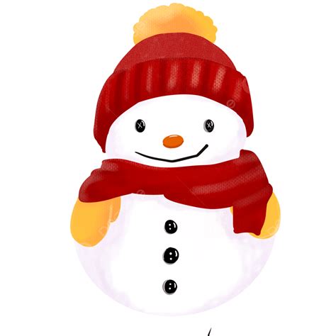 Snowman Scarf Clipart Vector, Happy Snowman With Knitted Scarf And Hat ...