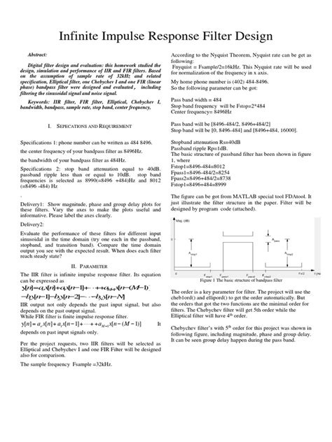 Infinite Impulse Response Filter Design | PDF | Filter (Signal Processing) | Filtration