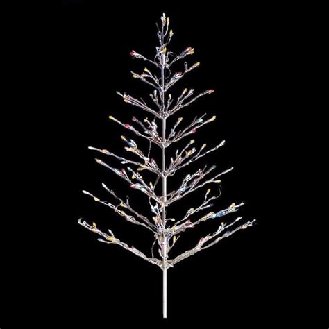 Festive Holiday LED Artificial Twig Tree with Multi-Color Lights ...