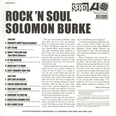 Solomon Burke - Rock 'N Soul - Vinyl LP - 1964 - EU - Reissue | HHV