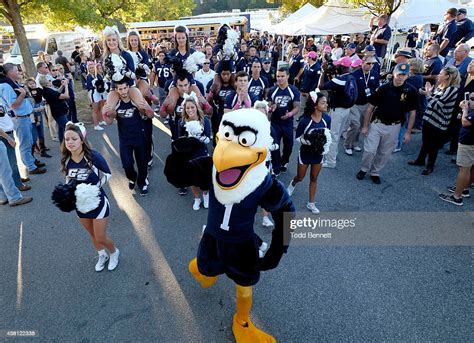 Gus the Eagle, mascot for the Georgia Southern Eagles, leads... News ...