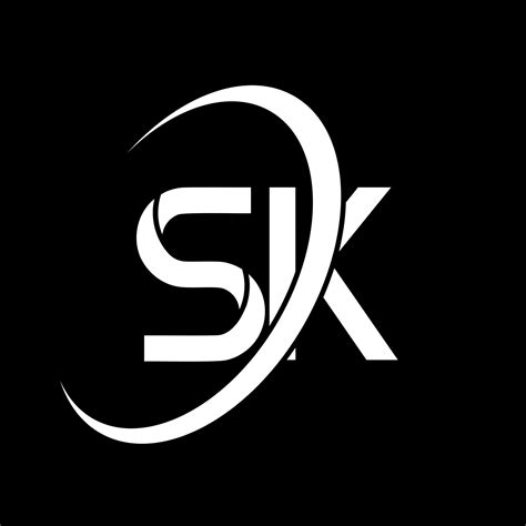 logotipo de sk. diseño de sk. letra sk blanca. diseño del logotipo de la letra sk. letra inicial ...