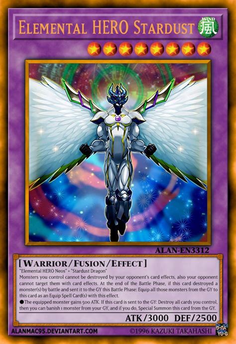 Elemental HERO Stardust by AlanMac95.deviantart.com on @DeviantArt | Custom yugioh cards, Yugioh ...