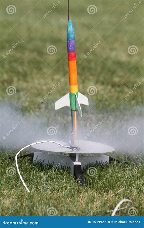 Model rocket launch stock photo. Image of fins, education - 151992718