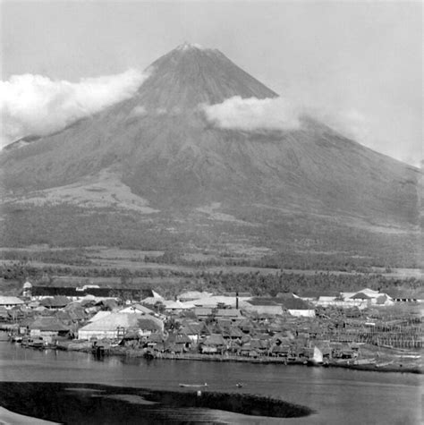 Mayon Volcano and Town of Legaspi, Southeastern Luzon Island, Philippines, early 20th Century ...