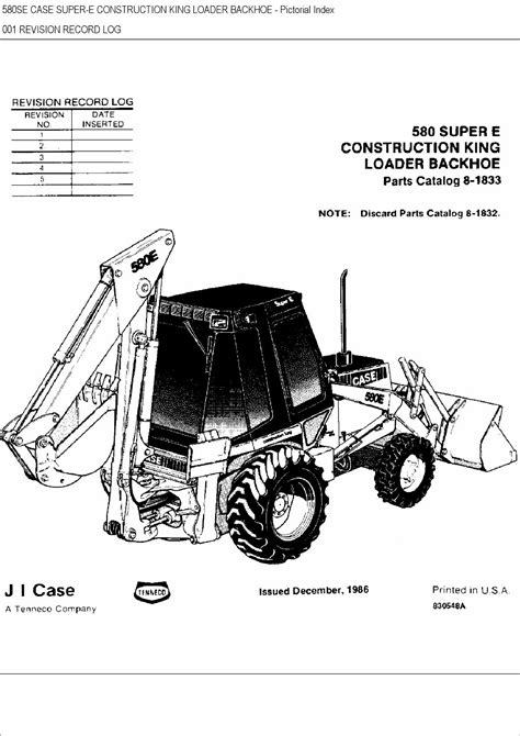 Case 580 Backhoe Parts List