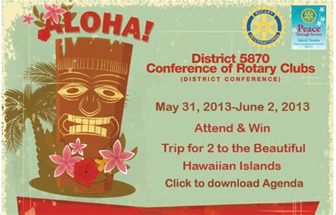 Conference of Rotary Clubs - May 31-June 2 | Rotary District 5870