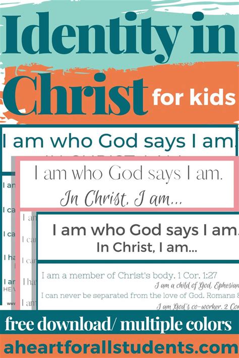 Identity in Christ For Kids: Improve Confidence with Printable Wall Art