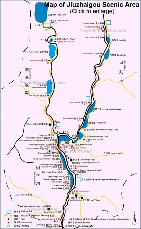 Map of Jiuzhai Valley, Sichuan