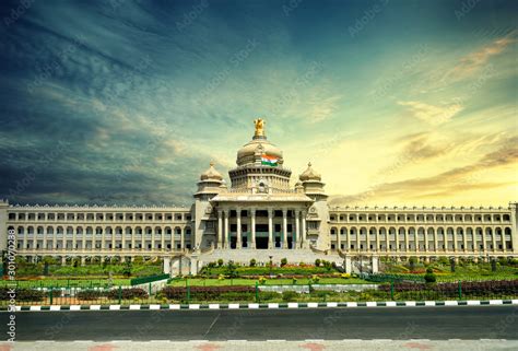 VIDHAN SOUDHA BANGALORE CITY, BEAUTIFUL VIEW Stock Photo | Adobe Stock