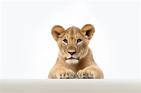 Premium AI Image | A lion cub with a white background