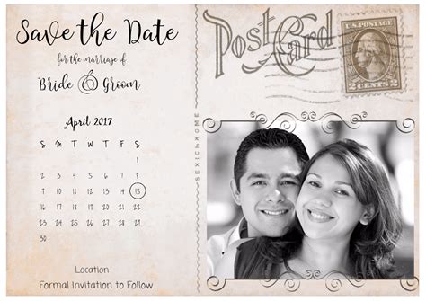 Vintage Save the Date Postcards (Free) - Customize Online