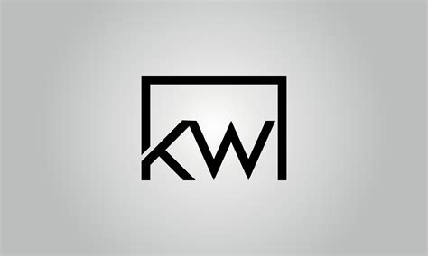 Letter KW logo design. KW logo with square shape in black colors vector free vector template ...