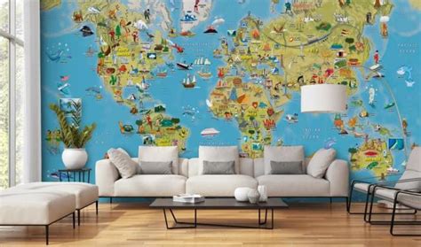 World Map Wallpaper & Wall Murals | Wallsauce UK